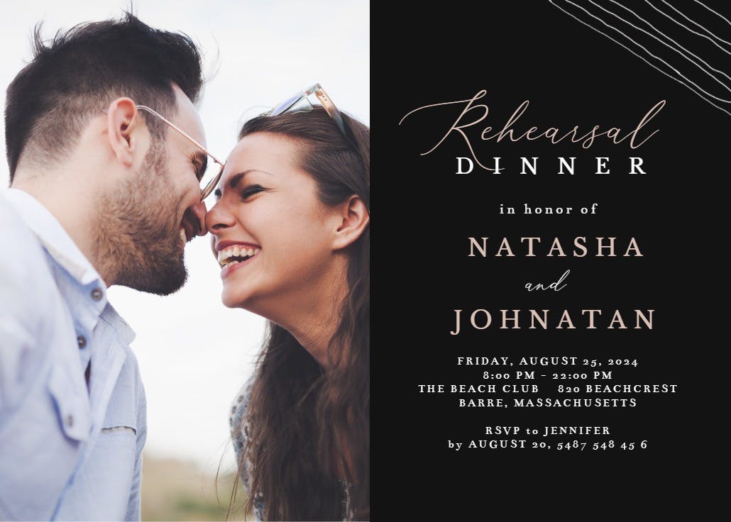 Fab dinner - rehearsal dinner party invitation